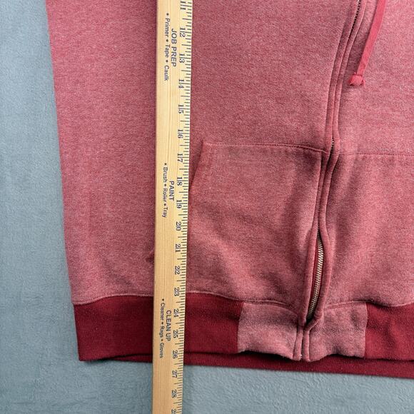True Religion Full Zip Hoodie Men's 2XL Red Color Block Raglan Distressed Cali - Picture 6 of 11